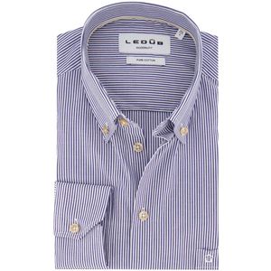 Ledub - Overhemd - Donkerblauw - Katoen - Gestreept