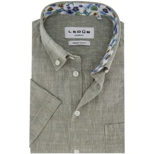 Ledûb - Modern Fit - Overhemd - Gemêleerd - Katoen/Linnen