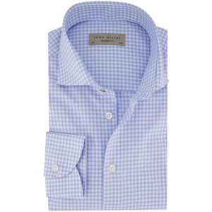 John Miller - Overhemd - Blauw Geruit - 100% Katoen