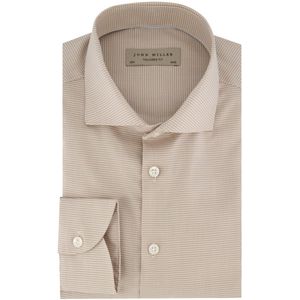 John Miller - Overhemd - Beige - Katoen - Geruit