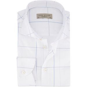 John Miller - Overhemd - Wit - Geruit - Katoen