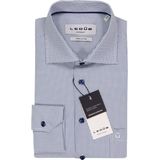 Ledub - Modern Fit - Overhemd - Donkerblauw Dessin - Strijkvriendelijk