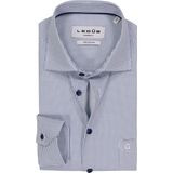Ledub - Modern Fit - Overhemd - Donkerblauw Dessin - Strijkvriendelijk