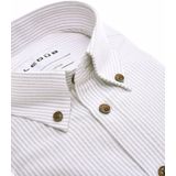 Ledub - Modern Fit - Overhemd - Lichtgrijs Gestreept - Strijkvriendelijk