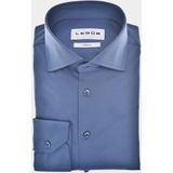 Ledub modern fit overhemd, jersey, middenblauw