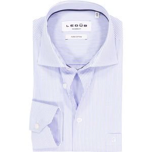 Ledub - Modern Fit - Overhemd - Lichtblauw Gestreept - Strijkvriendelijk