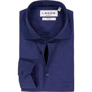 Ledub - Modern Fit - Overhemd - Middenblauw - Strijkvriendelijk