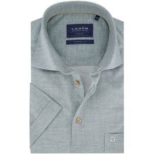 Ledub - Modern Fit Overhemd - Groen - Katoen/Elastaan