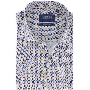 Ledub - Modern Fit Overhemd - Blauw Patroon - 100% Katoen
