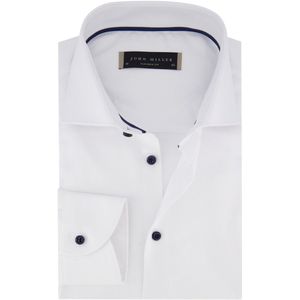 John Miller - Tailored Fit Overhemd - Wit - 100% Katoen