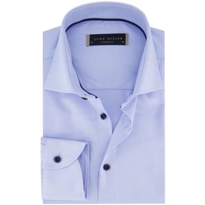 John Miller - Tailored Fit Overhemd - Blauw - 100% Katoen