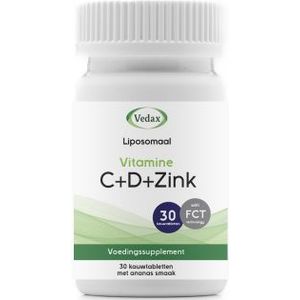 Vedax Liposomale vitamine C + D3 + zink 30 kauwtabletten