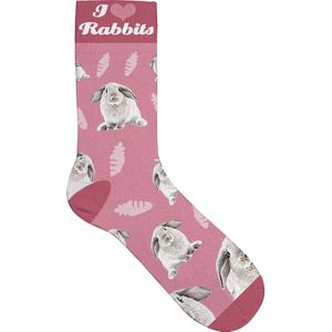 Plenty Gifts Sokken Konijn Polyester Roze Maat 31-36