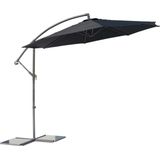 SenS-Line - Parasol Menorca Zweefparasol - Ø300 cm - 8-ribs - Polyester - Zwart