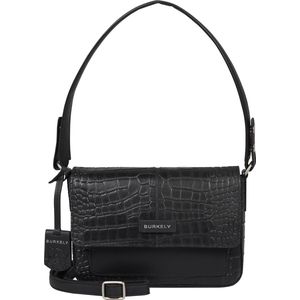 Burkely Kleine Crossbodytas / Schoudertas Dames - Leer - Cool Colbie - Krokodillenprint - Zwart Croco