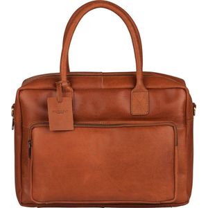 Burkely Vintage Mitch Aktetas Leer 39 cm Laptopcompartiment cognac