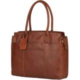 Burkely Vintage Doris Schoudertas Leder 39 cm Laptopcompartiment cognac