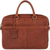 Burkely Antieke Avery aktetas Leer 40 cm Laptopcompartiment cognac