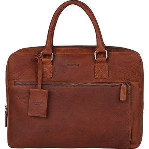 Burkely Antieke Avery aktetas Leer 38 cm Laptopcompartiment cognac