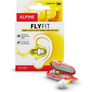 Alpine FlyFit - Vliegtuig Oordoppen - Reguleert Luchtdruk om Trommelvliespijn te Voorkomen - Zachte Filters voor op Reis - Comfortabel Hypoallergeen Materiaal - Herbruikbaar