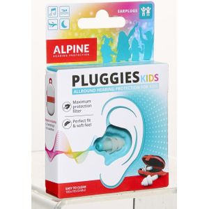 Alpine Pluggies Kids - Oordopjes voor kinderen - Dempt omgevingsgeluid - Verhoogt concentratie - 25 dB - Herbruikbare oordoppen - Blokkeert water - Inclusief handige travelcase - Wit - 1 Paar