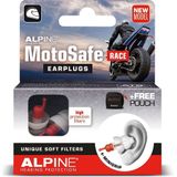 Alpine MotoSafe Race - Motor oordoppen - Oordopjes tegen windruis - 20dB - Hoge demping - Voorkomt gehoorschade tijdens het motorrijden - Herbruikbaar - Premium Gehoorbescherming - Rood - 1 paar