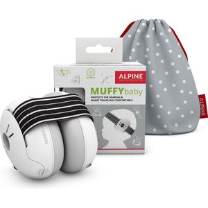 Alpine Muffy gehoorbeschermers voor baby's, gehoorbescherming voor baby's en peuters van 12 tot 36 maanden, geluidsbescherming voorkomt gehoorschade, comfortabele pasvorm, zwart