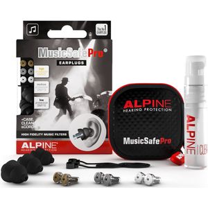 Alpine MusicSafe Pro - Premium gehoorbescherming voor muziekevenementen, concerten en festivals - 3 sets verwisselbare filters 16dB/19dB/22dB - Zwart - 1 paar