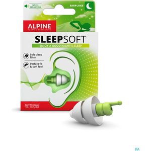 Alpine SleepSoft - Geluiddempende oordoppen voor slapen - Dempt snurkgeluid - Anti snur Oordopjes - SNR 25 dB - 1 paar