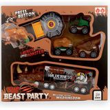Jonotoys Vrachtwagen Dino Speelset 20 Cm Grijs/bruin 5-delig