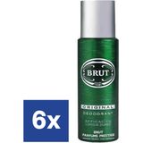 Brut - Deospray - Original - 6 x 200 ml - Voordeelverpakking