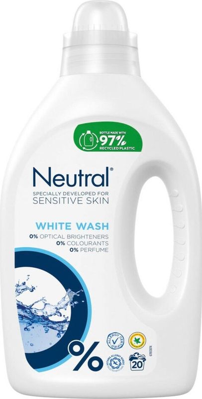 Wasmiddel - Wit - Vloeibaar - Hypoallergeen - Kleurstofvrij