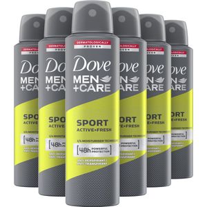 Dove Men+Care Men+Care Sport Active+Fresh Anti-Transpirant Deodorant Spray - 6 x 150 ml - Voordeelverpakking
