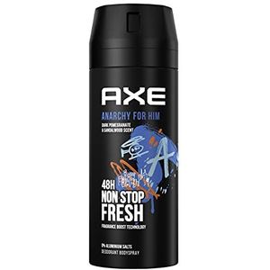 Axe Bodyspray Anarchy for Him Deo zonder aluminium zorgt 48 uur lang voor effectieve bescherming tegen lichaamsgeur, 150 ml