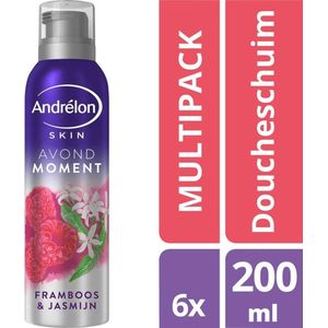 Andrélon Skin Doucheschuim Avondmoment Framboos & Jasmijn - 6 x 200 ml