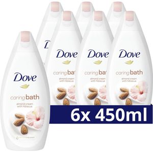 Dove Caring Bath Amandelmelk & Hibiscus Badcrème - 6 x 450 ml - Voordeelverpakking