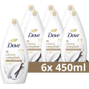 Dove Caring Bath Calming Sheaboter & Vanille badcrème - 6 x 450 ml