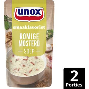 Unox Smaakfavoriet Soep In Zak - Romige Mosterd - met duurzaam geteelde kruiden en hartige spekjes met Beter Leven-keurmerk - 5 x 570 ml