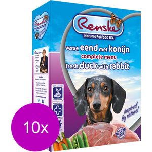 Renske Honden Natvoer Hondenvoeding - Eend/Konijn - Hondenvoer - 10 x 395 gr