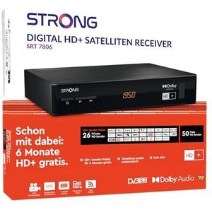 STRONG SRT 7806 HD Satellietontvanger Voor HD Plus Incl. HD+ Kaart DVB-S2 Full H - Zwart