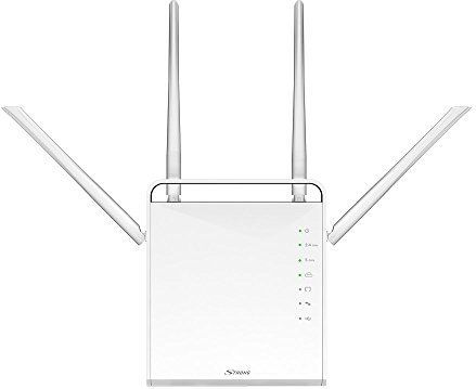 STRONG Gigabit 1200 Dual Band WLAN-router – snelheden 1200 Mbit/s, 867 Mbit/s @ 5 GHz en 300 @ 2,4 GHz – 4 x Gigabit LAN-poorten, USB 3.0, micro SD, 4 antennes, wit