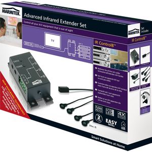 Marmitek Infrarood verlenger -  IR Control 8  België - 4 x LED emitter om 4 apparaten te bedienen - uitbreidbaar tot 8 emitters -  Extra kleine IR ontvanger