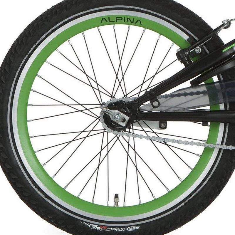 Alpina achterwiel 20 remnaaf J19DB groen zwarte spk