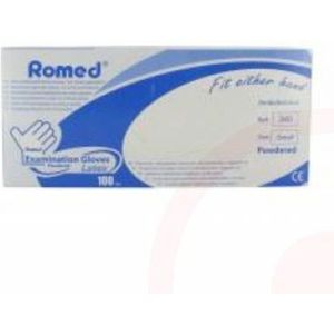 Romed Latex handschoenen gepoederd - maat S - 100 stuks