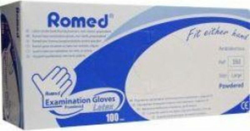 Romed - Latex Handschoenen - Wit - Latex - Verpakt per 100 stuks