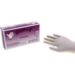 Romed Soft + latexvrije onderzoekshandschoenen 100 stuks L Romed - Wit - Vinyl - Poedervrij en latexvrij