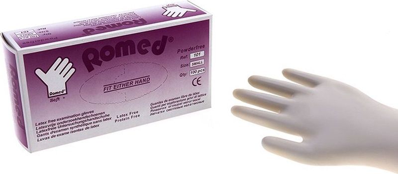 Romed Soft + latexvrije onderzoekshandschoenen 100 stuks L Romed - Wit - Vinyl - Poedervrij en latexvrij