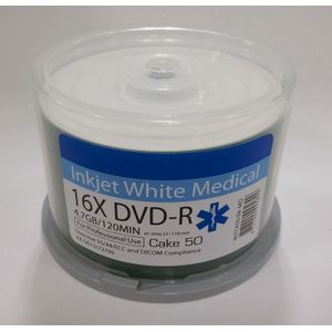 Traxdata DVD-R 4,7GB 16X INKJET FF PRINTABLE MEDICAL CAKE*50 907ck50-iw-md, multipack