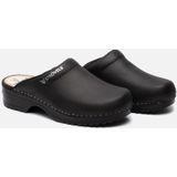 Strövels 303 Klompen - Zwart - Leer - Antislip Profiel - Olie- en Zuurbestendig