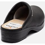 Strövels 303 Klompen - Zwart - Leer - Antislip Profiel - Olie- en Zuurbestendig